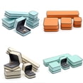 thumbnail image 2 of 1 Pcs High grade 5x5x4.7cm/6.8x6.8x4.5cm orange/beige yellow/blue/peppermint green ring necklace /bracelet wedding jewelry box earring box Peppermint green, 2 of 6