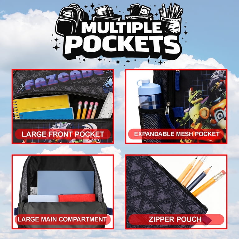 Five Nights At Freddy's Fazcade Youth Backpack with Lunch Box 5