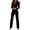 Black, variant on Joernso Women Jumpsuit V Neck High Waist Polyester Long Pants Office Romper for Daily Wear
