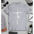 thumbnail image 3 of S4E Men's Faith Cross Religious T-Shirt XXXXX-Large Sports Grey, 3 of 4