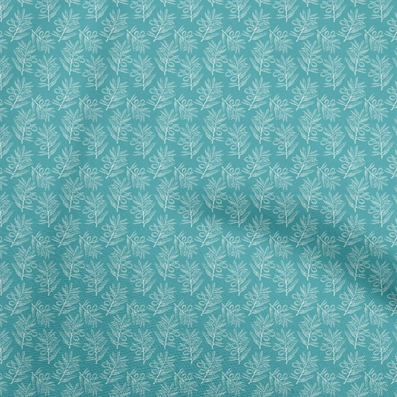 oneOone Cotton Poplin Twill Aqua Blue Fabric Asian Block Sewing Material Print Fabric By The Yard 56 Inch Wide