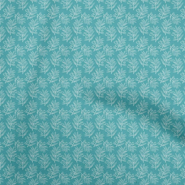 oneOone Rayon Aqua Blue Fabric Asian Block Sewing Material Print Fabric By The Yard 56 Inch Wide