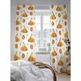 thumbnail image 3 of Orange Pumpkin Sheer Curtains 84 inches Long, Fall Thanksgiving Plant Linen Rustic Light Filtering Sheer Window Curtains Rod Pocket Voile Drapes for Bedroom Living Room, 52"W x 84"L 2 Panels, 3 of 7