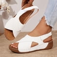 thumbnail image 4 of CYMMPU Women's Cutout Slingback Wedge Sandals, Open Toe Platform Slip On Shoes, Breathable Lightweight Summer Daily Footwear White 41, 4 of 9