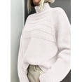 thumbnail image 3 of Suéter PRETTYGARDEN Cuello Alto Tejido Grueso Blanco Talle Grande, 3 of 6