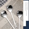 thumbnail image 4 of 10 Uds cucharas para café con leche mango largo de acero inoxidable forma de corazón cuchara de café regalo Crday, 4 of 5