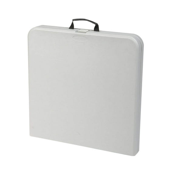 4' Long- Height Adjustable Fold in Half Resin Multi Purpose Table in Light Gray