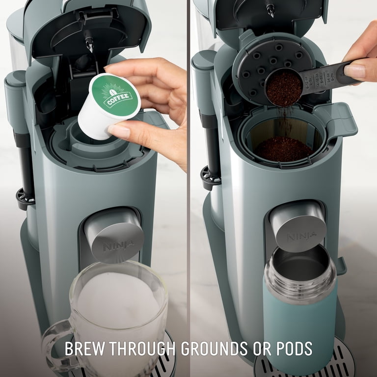 nijiiro★ 　2点セット 　pmo-pg011 TAUPE Ninja PB051SG Pods & Grounds Specialty Coffee Maker, Built-In Milk
