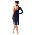 thumbnail image 3 of iiniim Lyrical Costumes for Women Chiffon Ballet Dance Dress Modern Contemporary Leotard Skirted Navy Blue M, 3 of 7