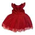 thumbnail image 2 of Zunie Girl Girl's Fit & Flare Special Occasion Mesh Skirting Holiday Dress (Red, XS (4/5)), 2 of 2