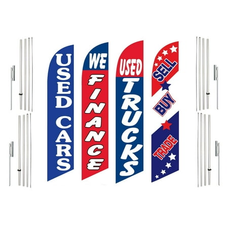 4 Swooper Flags With 4 Pole Kits Used Cars We Finance Used Trucks Sell Buy Trade