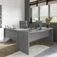 thumbnail image 2 of Pemberly Row 72W Bow Front L Shaped Desk and Chair Set in Gray - Engineered Wood, 2 of 6