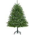 thumbnail image 1 of 6 FT Pre-Lit Artificial Christmas Tree with 450 Dual-Color Lights, PVC Mixed Branches, 5MM Low-Voltage Wires, 2 Optical Modes, Easy to Assemble Holiday Decor for Home, Office, Party, Green, 1 of 7