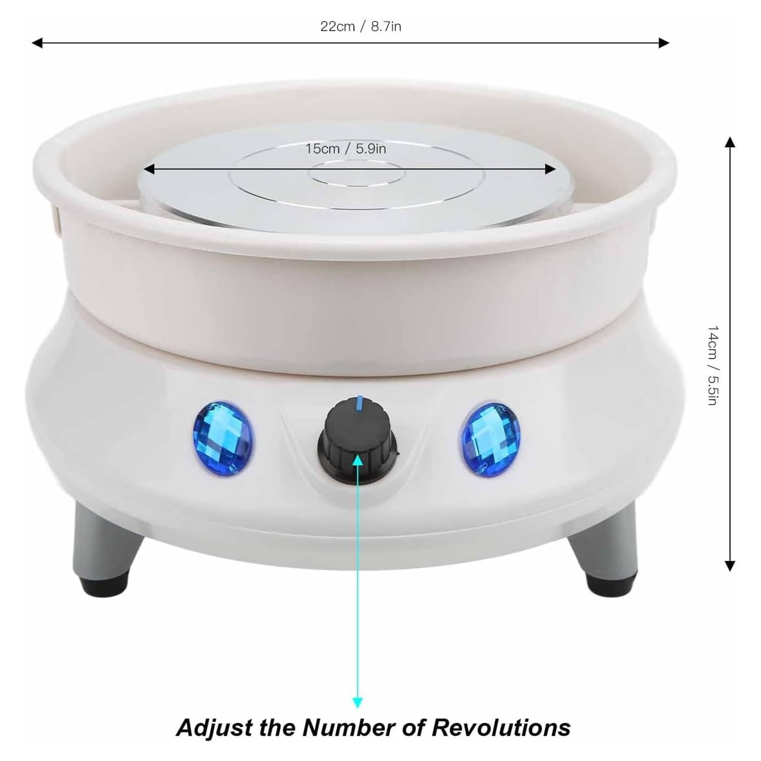 Electric Mini Pottery Wheel Machine, Pottery Forming Machine, 2000 RPM Ceramic Wheel Clay Tools, with 8 Clay Tools, for Adults Pottery Lovers