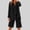 Black, variant on Abomasnow Summer Two Piece Sets for Women Casual Button Down Shirts Gauze Bermuda Shorts Fashion Beach Vacation Lounge Outfits