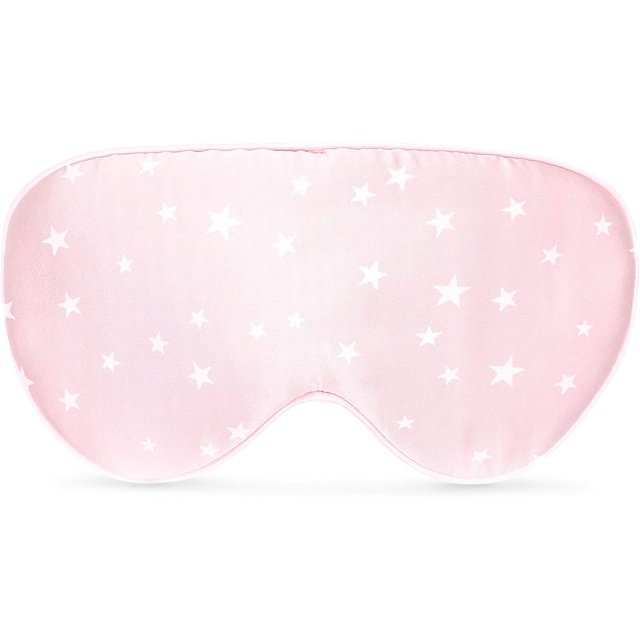 Antifaz para dormir de seda rosa, antifaz nocturno 100% de seda para cubrir los ojos, accesorio suave para la cabeza para dormir en viajes en avión, protección ligera JM