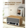 thumbnail image 3 of Retro AM FM Radio Plug in Wall, Digital Clock Radio for Bedroom with LCD Display| 40 Presets | Sleep Timer | No Alarm, Retro Bluetooth Speaker for Office,Great Gift Wood, 3 of 4