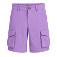 thumbnail image 5 of LIIPEE Girls Cargo Shorts Summer Lightweight Solid Color Comfort Waist Fashion Buttons Shorts With Pockets Kids Cute Loose Fit Daily School Wear,11-12 Years, 5 of 7