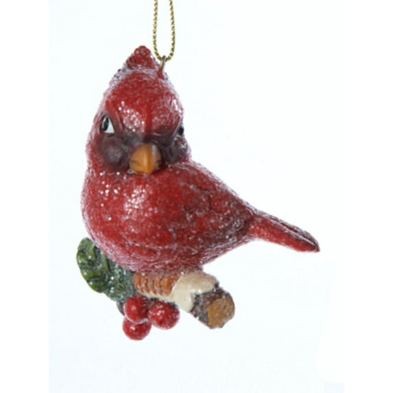 3" In the Birches Vintage-Style Cardinal with Holly Berries Christmas Ornament