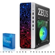 Restored TechMagnet Zeus Pro 8 Gaming Desktop PC, Intel i5, GT 1030, 8GB ARGB RAM, 1TB SSD+4TB HDD, 27 Inch Curved Monitor, RGB Keyboard Mouse, Speaker, Headphone, USB WiFi BT, Webcam, Win 11