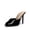 BLACK-PAT, variant on Mule Heels for Women High Heels Stiletto Open Round Peep Toe Mules Sandals Slip on Dress Shoes Sexy Heeled for Party Dressy Prom Wedding