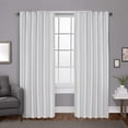 thumbnail image 2 of Exclusive Home Zeus Solid Textured Jacquard Blackout Hidden Tab/Rod Pocket Curtain Panel Pair, 52"x108", Winter White, 2 of 6
