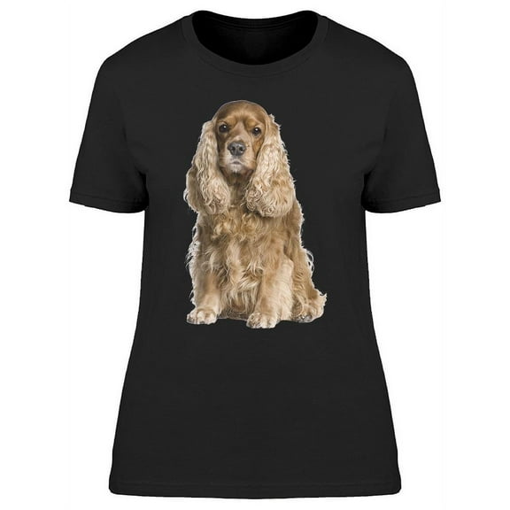 A Cute Spaniel Dog: Sitting T-Shirt Women -Image by Shutterstock, Female 3X-Large