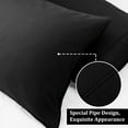 thumbnail image 5 of PiccoCasa Pillowcase Set of 2, Soft Cotton with Zipper Black King 20"x36", 5 of 7