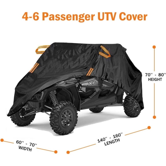 UTV Cover 4 Seater Waterproof Heavy Duty Oxford Cloth Protection Covers   Accessories for Polaris RZR Can-Am Ranger Defender All Weather Side by Side Cover
