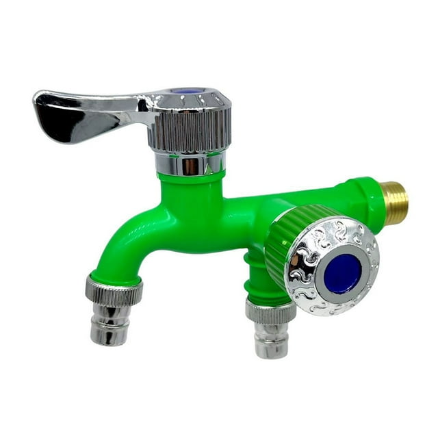 stanreset Washing Machine Faucet 1 In 2 Out Bathroom Garden Washer Water Tap Replacement Removable Indoor Diverter Connector Green