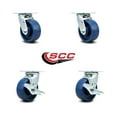 thumbnail image 2 of 5 Inch Solid Polyurethane Swivel Caster Set with Ball Bearing 2 Brake SCC, 2 of 2