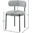 thumbnail image 3 of Meridian Furniture Beacon Grey Boucle Fabric Dining Chair, 3 of 7