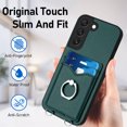 thumbnail image 4 of Allytechgroup Samsung Galaxy S21 FE Case with Cards Holder, Crossbody Shoulder Strap Ring Holder Kicsktand Bumper Shockproof Slim Fit Wallet Case Cover for Samsung Galaxy S21 FE, Green, 4 of 6
