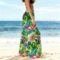 thumbnail image 7 of SELONE Women's Swimwear Cover Sun Protection Boho Pants Hawaiian Elastic Waist Wide Leg Trouser Summer Beach Wear, 7 of 7