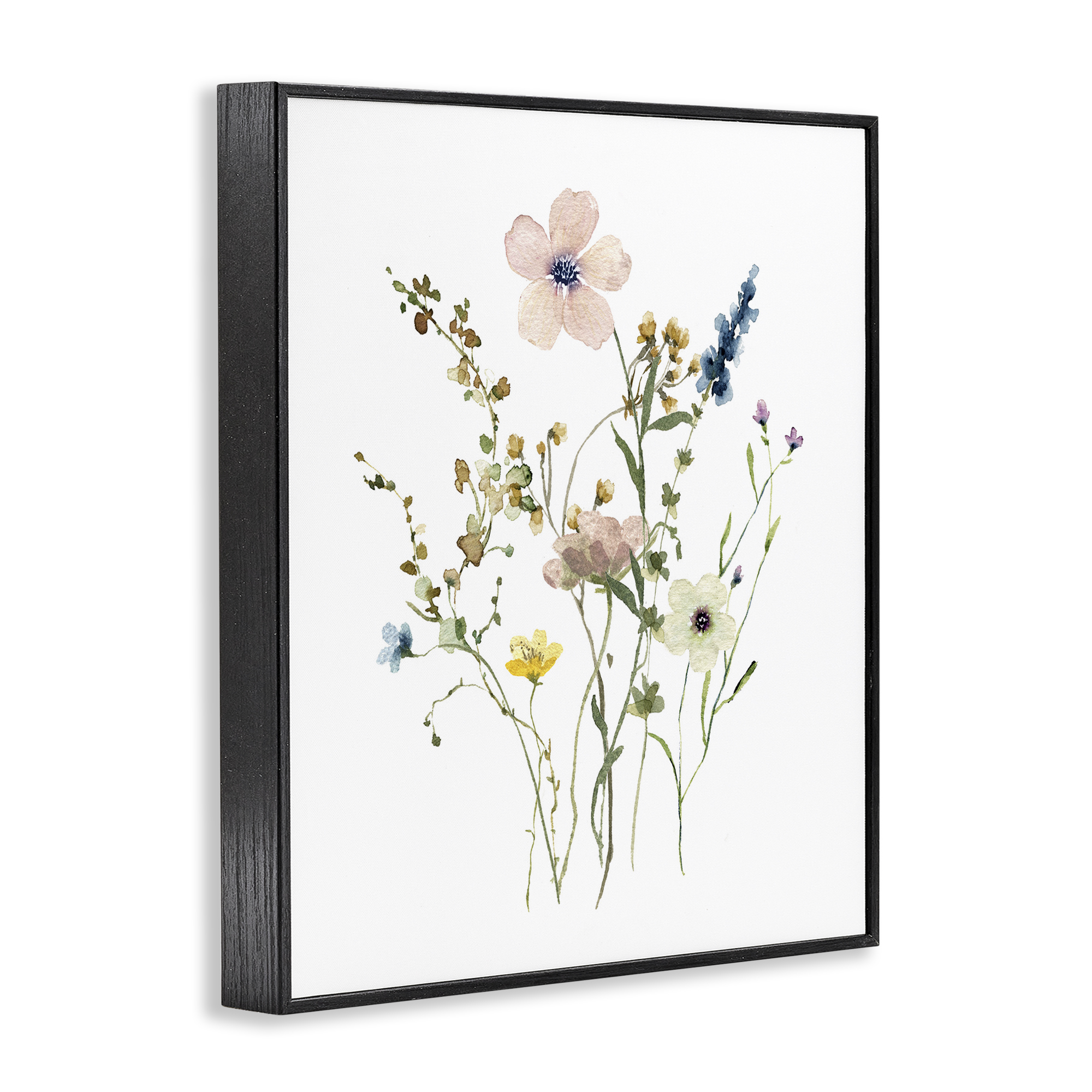 Stupell Industries Soft Forest Blooms Botanical & Floral Painting Black Framed Art Print Wall Art, 11 x 14