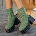 thumbnail image 3 of Knitted Boots for Women Platform Chunky Heel Slip on Elastic Winter Snow Boots Casual Ankle Booties, 3 of 5