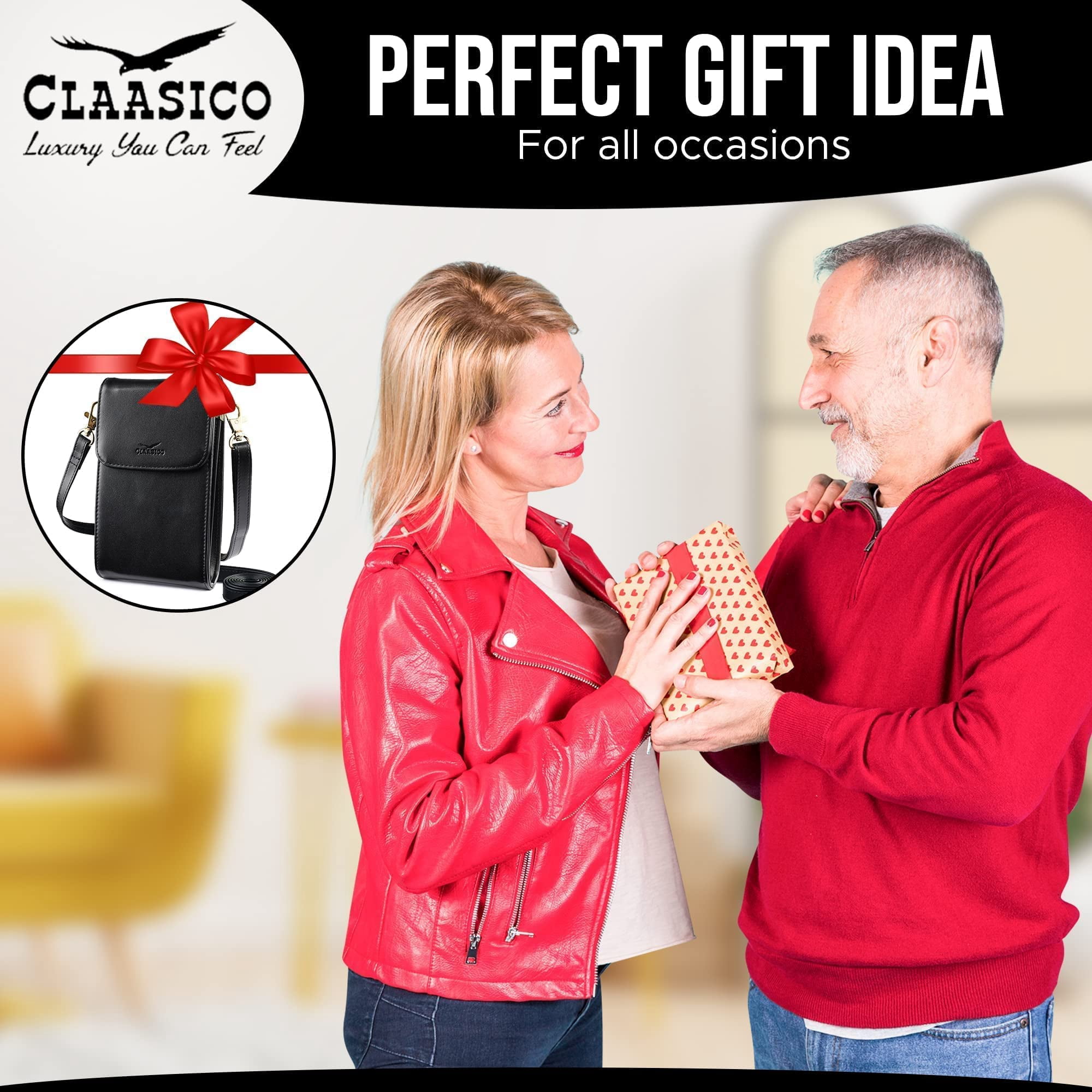 Classico Small Crossbody Phone Purse for Women - Crossbody Bag Wallet for Phone, Cards, Accessories