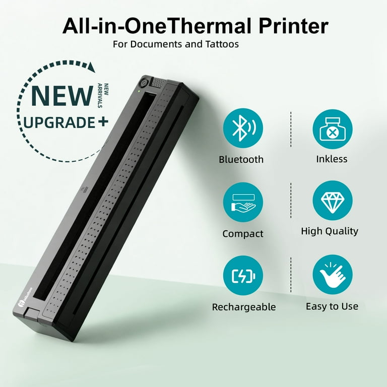 HPRT Draagbare printer, draadloos voor op reis, bluetooth thermische