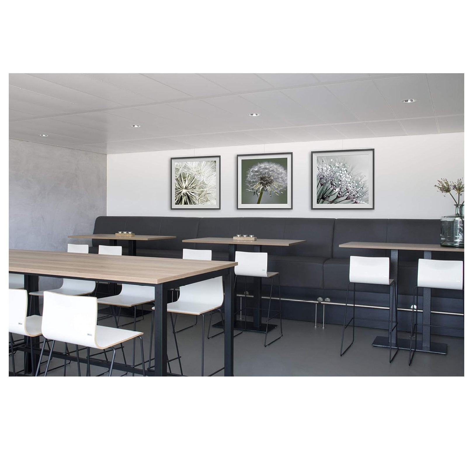 STAS Picture Hanging System u-Rail White 150 cm - Complete kit, incl. 2 Cords 150cm with 2
