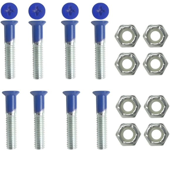 DIMEBAG Skateboard Hardware 1 Set BLUE 1" 8 Blue Bolts with Nuts