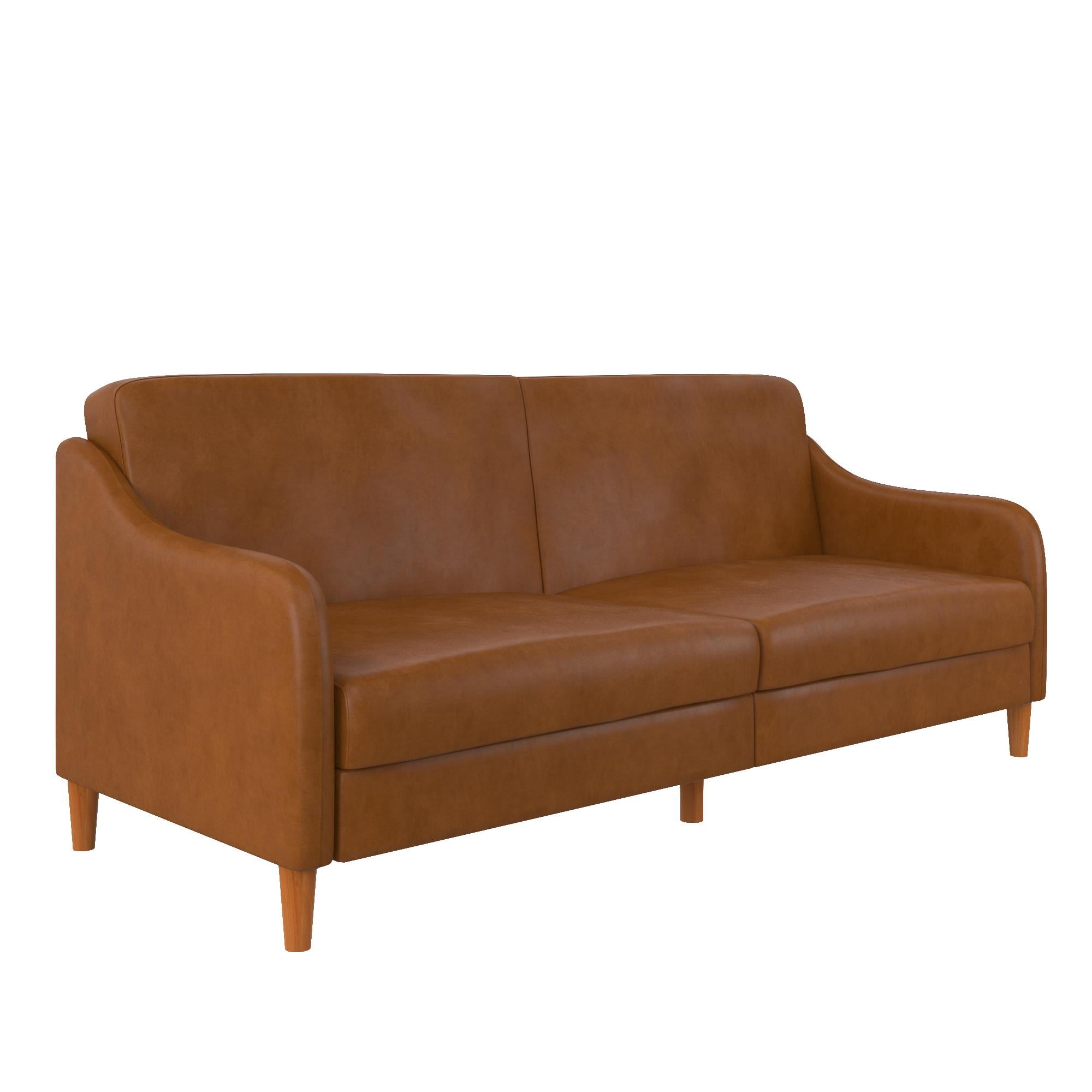 DHP Jasper Coil Futon, Camel Faux Leather