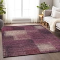 thumbnail image 5 of HomeRoots 662581 5 x 8 ft. Plum & Beige Abstract Washable Machine Made Rectangle Area Rug with UV Protection, 5 of 9