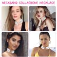thumbnail image 5 of Collar de gargantilla de cuero para mujeres y niñas, collar de gargantilla de corazón gótico punk rock, collar de encaje, 5 of 5