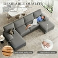 thumbnail image 3 of Walsunny U-Shaped Sectional Sofa Couch, 4 Seat U Shaped Oversized Clearance Sofa Set with Double Chaise for Living Room, Black, 3 of 8