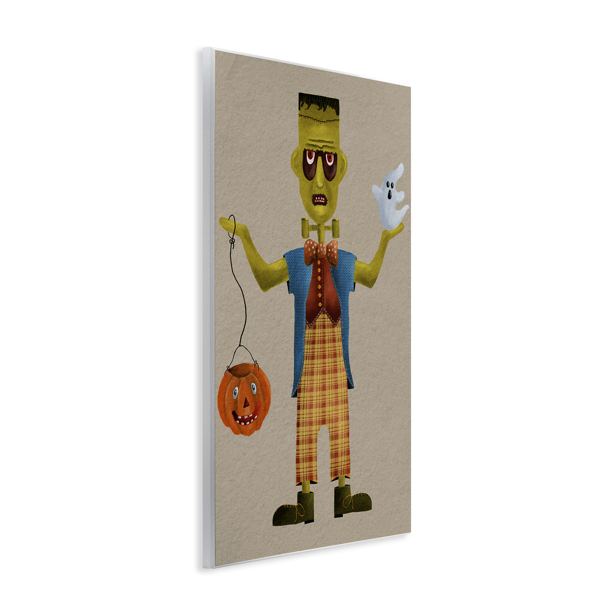 Stupell Industries Halloween Monster & Ghost Holiday Painting Unframed Art Print Wall Art, 10 x 15