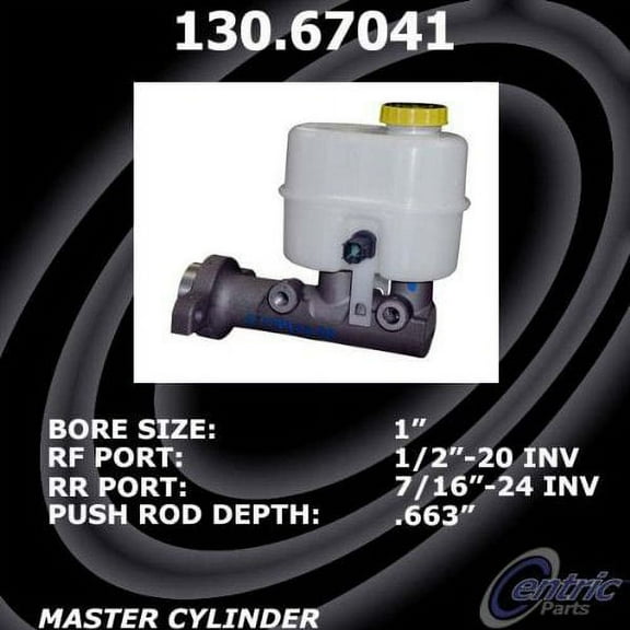 Centric 130.67041 Premium Brake Master Cylinder Fits select: 2006 DODGE DURANGO, 2007-2009 CHRYSLER ASPEN