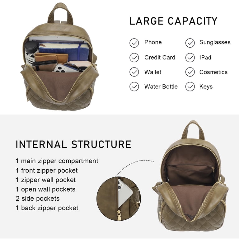 KL928 Quilted Mini Backpack for Women PU Leather Backpack  display picture 2
