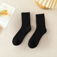 thumbnail image 4 of D-GROEE Wool Socks 1 Pair Winter Socks Thick Plush Solid Color Knitted Mid-tube Ankle Protection Soft Resistant Anti-slip Elastic Thermal Floor Socks Solid, 4 of 7