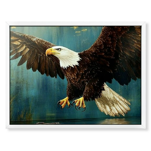 NIJIAN Eagle Canvas Wall Art Modern Cool American Eagle Painting Prints for Men Boys Room Cowboy Western Decor Gallery Wrap Ready to Hang