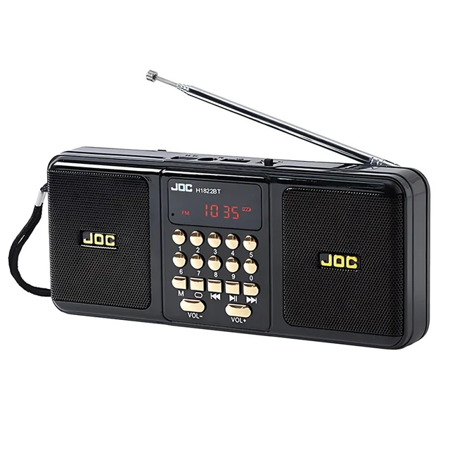 JOC Portable HIFI Stereo Wireless Digital Pocket FM Radio with FM/USB/TF Card Modes,Black